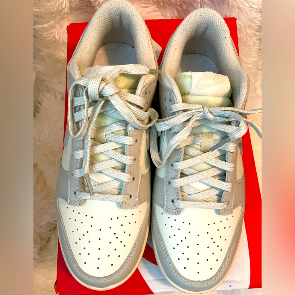 Nike Air Force Ones (grey, white & mint green)